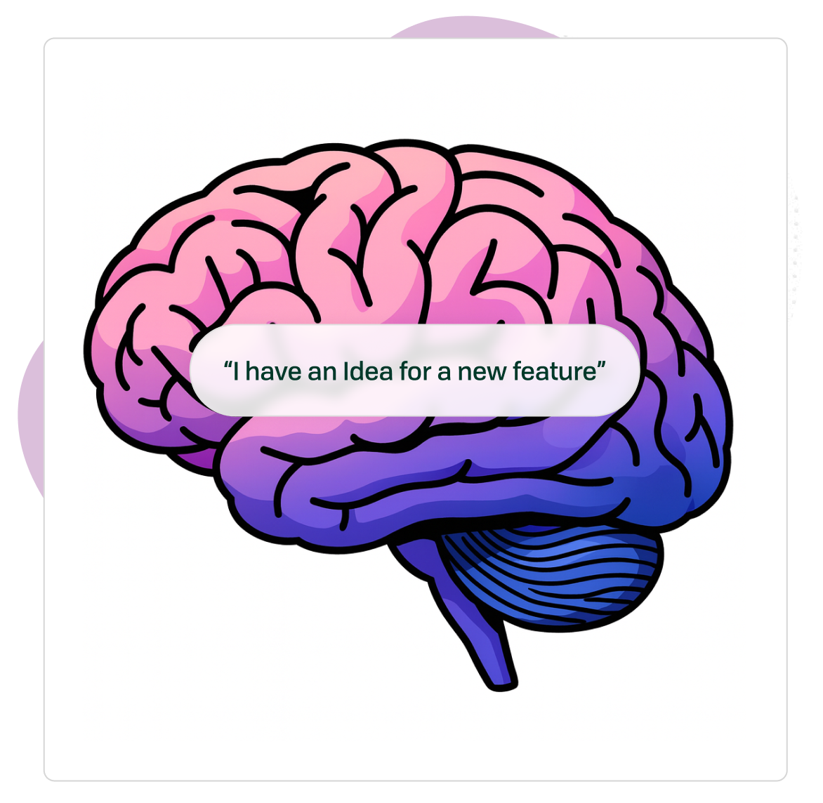 3D illustration of a human brain representing product thinking and strategy