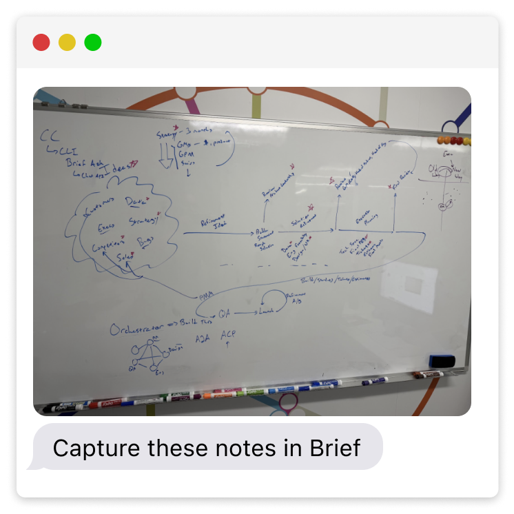 Capturing ideas in Brief from Slack, photos, and voice notes