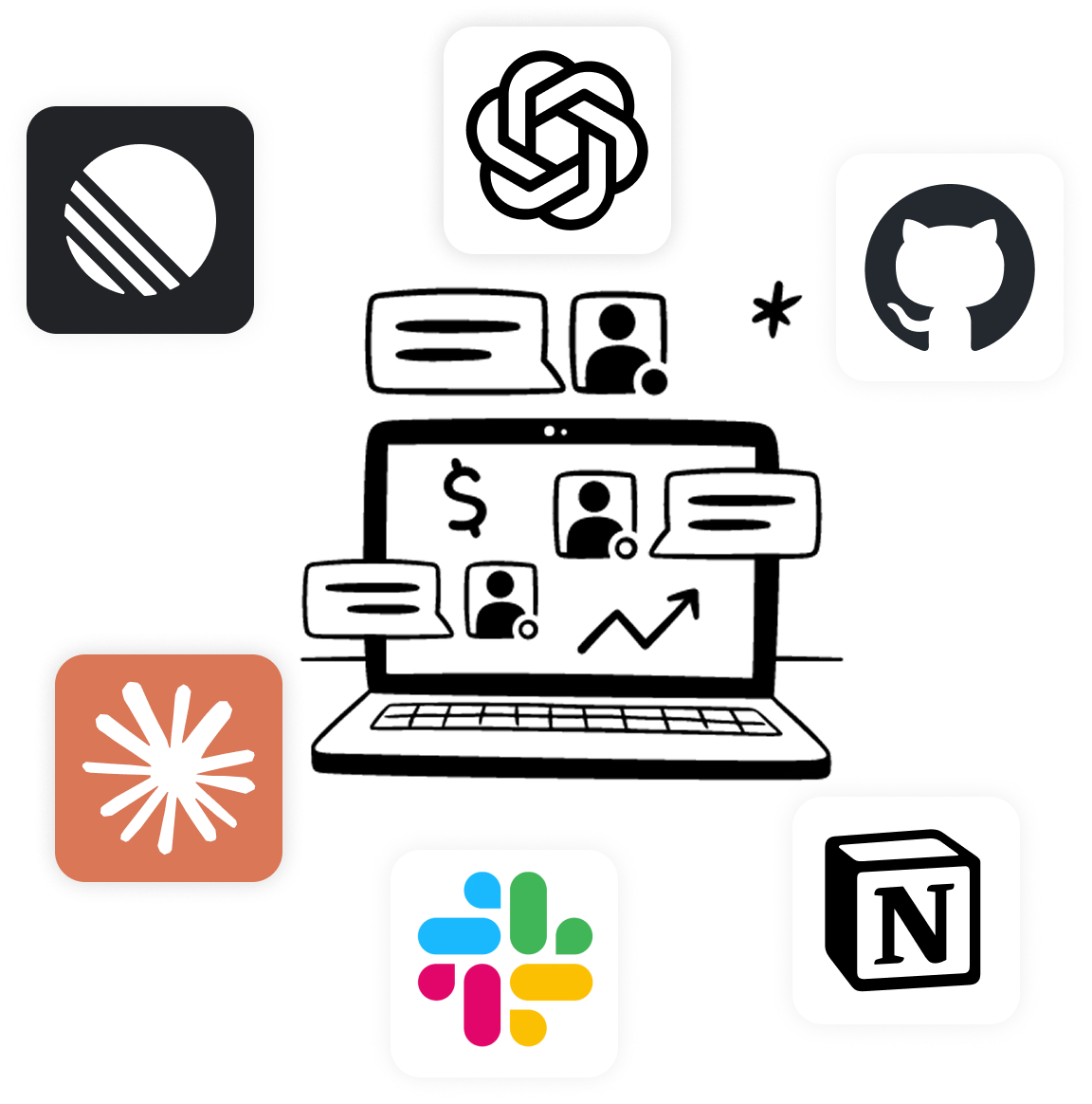 Brief automatically pulling conversations, docs, and code patterns from Slack, Notion, Linear, and GitHub into one intelligence layer